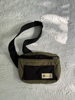 P & Co Olive Green and Black Sling Belt Bag
